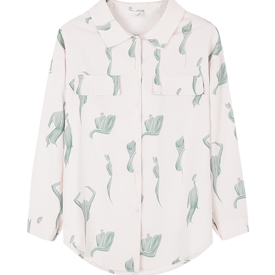 Blusa Vintage Flora de Hong Kong en Chifón con Manga Larga - Image 4