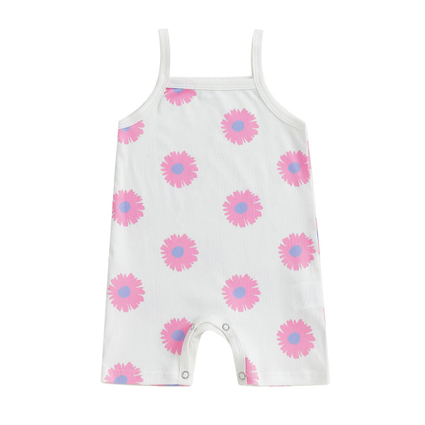 Enterizo Infantil Estampado Floral con Tirantes - Image 3