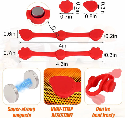Air Fryer Magnets Silicone Buckle for Parchment Paper Liners, High-Temp Resistant Air Fryer Accessories, Lock Paper from Heating Element or Covering Food, Prevent Burning & Uneven Cooking - Tekeno