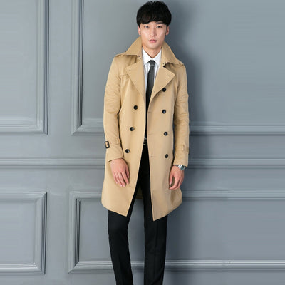 Abrigo Ejecutivo Doble Botonadura Primavera Otoño Slim Fit Estilo Británico - Image 8