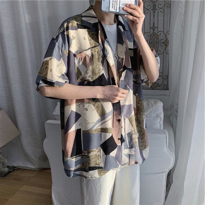 Camisa Suelta de Manga Corta para Hombre - Tela Ligera - Image 10
