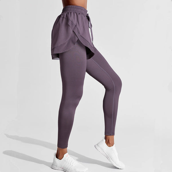 Pantalones de Cintura Alta con Efecto Dos Piezas