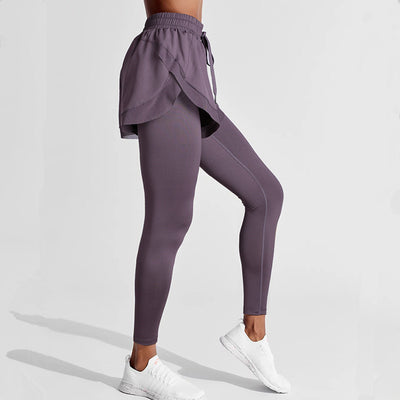 Pantalones de Cintura Alta con Efecto Dos Piezas