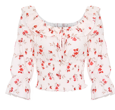 Blusa Tubo Plisada de Cuello Único con Estampado para Primavera y Verano - Image 6