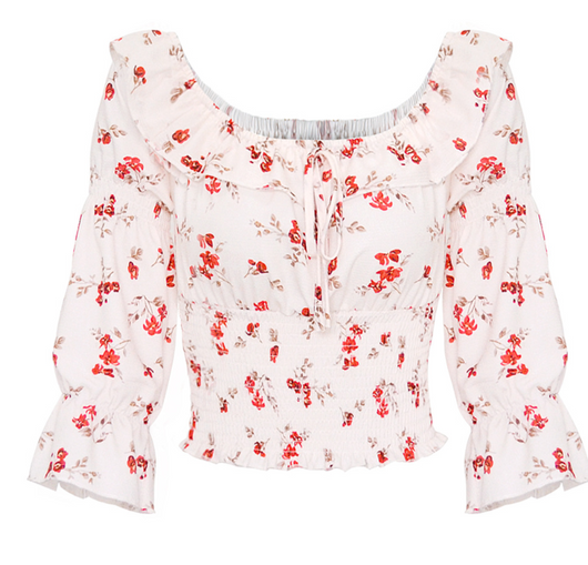 Blusa Tubo Plisada de Cuello Único con Estampado para Primavera y Verano - Image 6