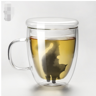 Taza Térmica de Vidrio Soplado con Diseño de Gato - Doble Aislamiento - Image 13