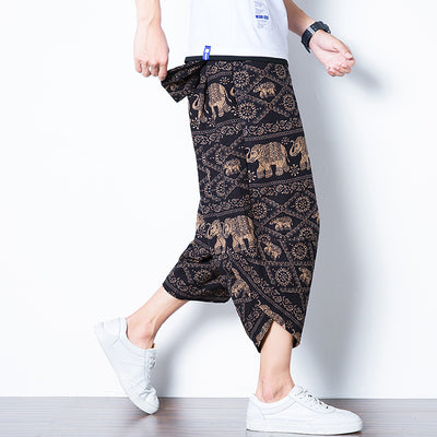 Pantalones Anchos Estilo Tailandés con Elefante - Diseño Retro Nepalí - Image 4