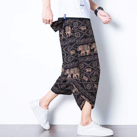 Pantalones Anchos Estilo Tailandés con Elefante - Diseño Retro Nepalí - Image 4