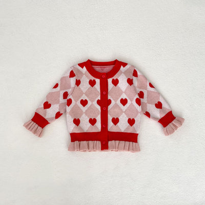 Abrigo Tejido de Manga Larga con Detalles de Corazón para Bebé Niña - Colección Otoño - Image 7