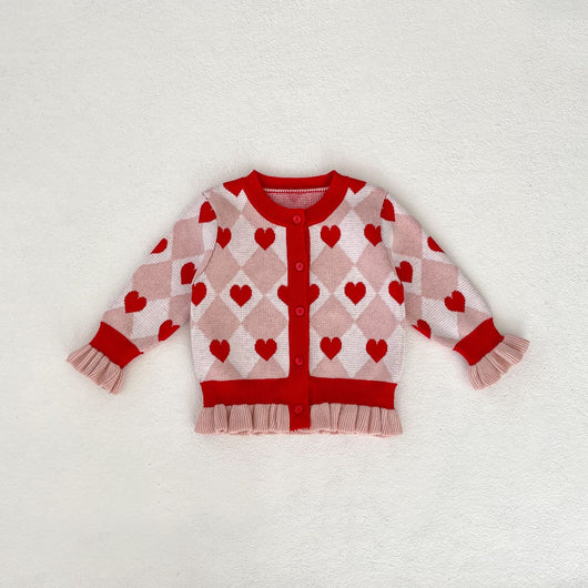 Abrigo Tejido de Manga Larga con Detalles de Corazón para Bebé Niña - Colección Otoño - Image 7