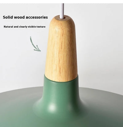 Lámpara Colgante Nórdica de Madera Sólida y Aluminio Diseño Minimalista - Image 26