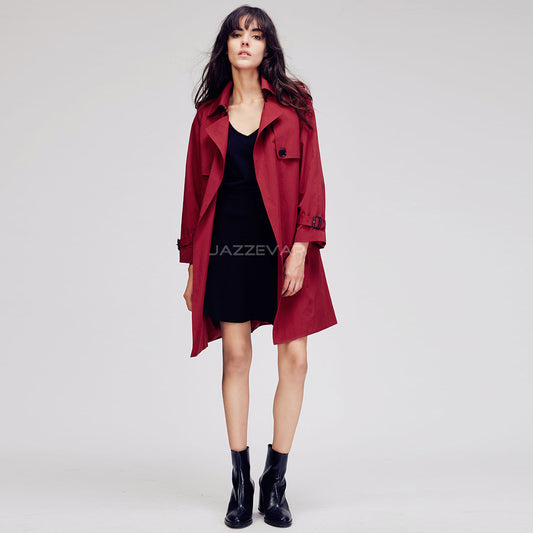 Abrigo Trench Coat Ejecutivo para Mujer con Cinturón - Elegancia Casual y Formal