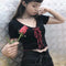 Blusa Corta con Nudo Frontal y Escote en V