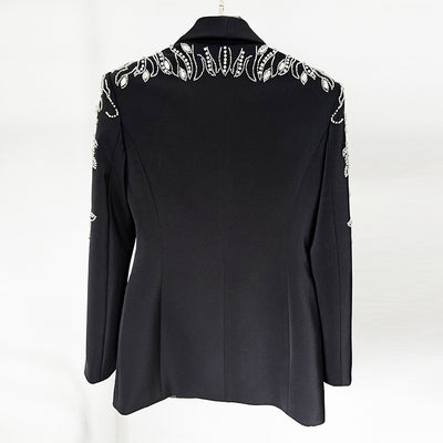 Blazer Elegante para Mujer con Detalles de Diamantes - Image 8