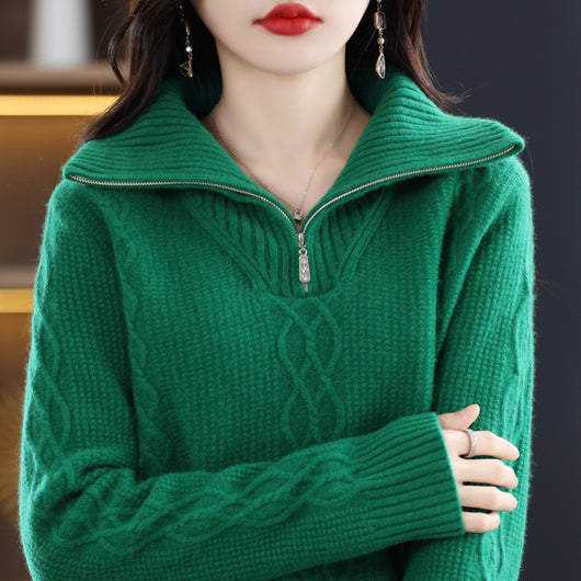 Suéter de Lana Grueso con Cuello Alto para Otoño e Invierno - Image 4