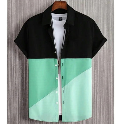 Camisa Casual para Hombre con Estampado Digital y Cuello de Pie - Image 9