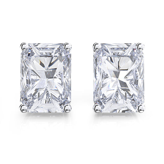 Aretes de Circonita Simulada con Montura Rectangular de Cuatro Puntas - Image 5