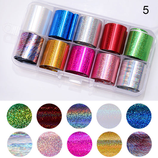 Papel Transfer Láser para Uñas - 50 Stickers Estrella en 10 Colores Variados - Image 5