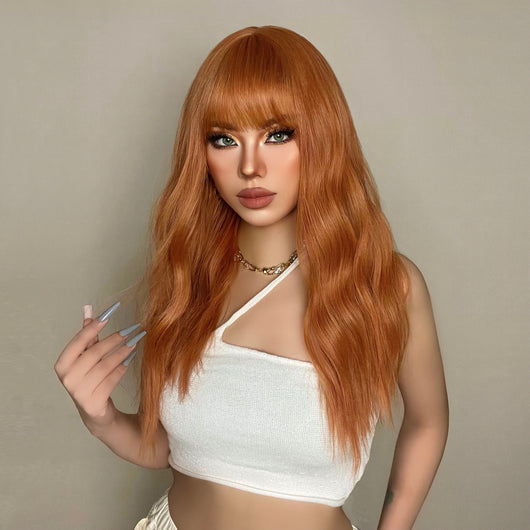 Peluca Larga Naranja para Mujer - Image 6
