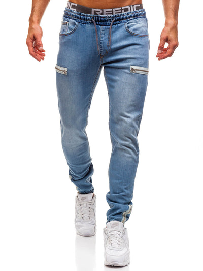 Jeans Casuales para Hombre con Diseño Escarche y Cierre Deportivo - Image 5