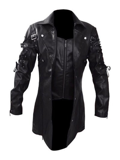 Chaqueta de Cuero para Motociclista Tallas Grandes Estilo Europeo y Americano - Image 9