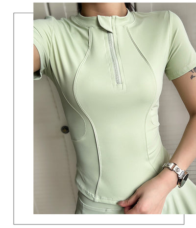 Playera Deportiva Mujer Nude Feel con Cierre - Ropa de Entrenamiento y Outdoor - Image 12