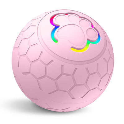 Orange electric intelligent remote control ball with a multicolor light-up paw print and hexagonal texture. - Image 8