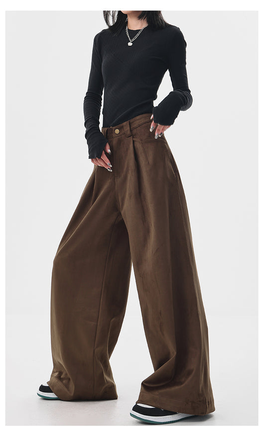 Pantalones Anchos Retro Vintage Marrón para Mujer - Estilo Casual Holgado - Image 12