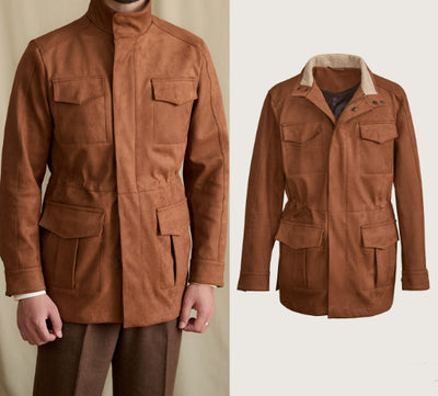 Chaqueta Safari Cuello Alto en Ante Sintético con Cintura Entallada - Image 12