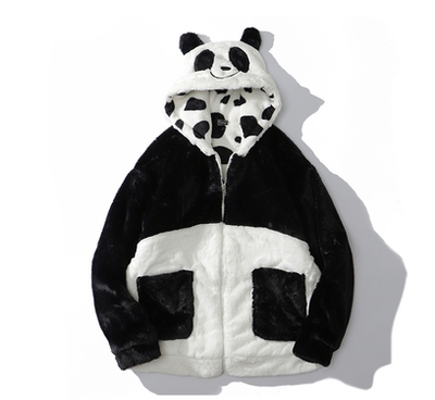 Abrigo Reversible de Peluche Vaca y Panda - Doble Cara para Invierno - Image 11