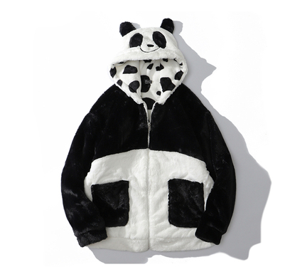 Abrigo Reversible de Peluche Vaca y Panda - Doble Cara para Invierno - Image 11