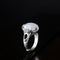 S990 Pure Plateado Natural Hetian Blanco Jade Retro Ethnic Estilo Lotus Leaf Flower Ring Hetian Jade Live mouth