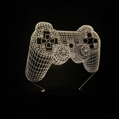 Lámpara 3D Control de Videojuegos con Luz LED Colorida