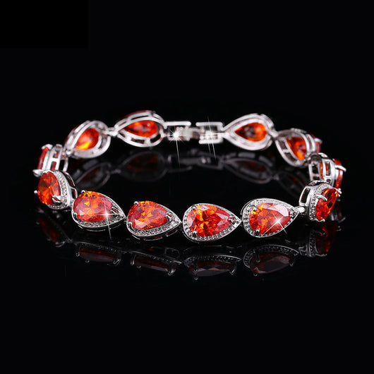 Pulsera de Niña con Zirconia Brillante y Baño de Platino