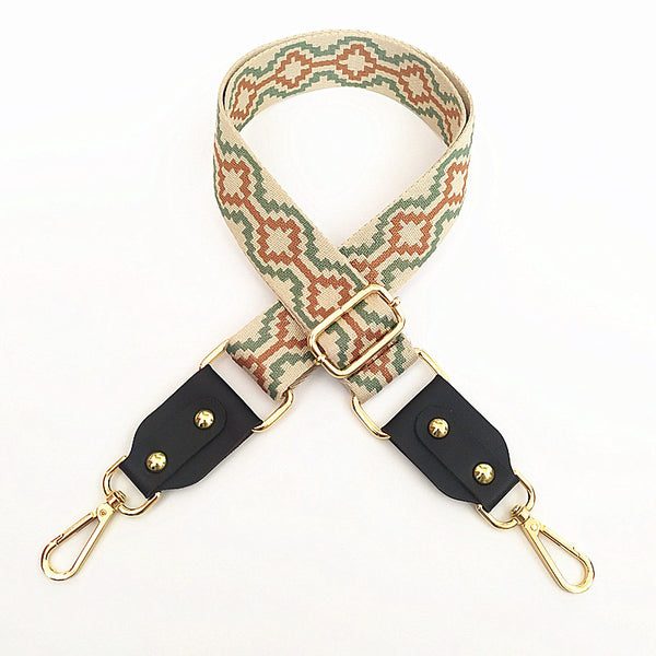 Correa Ajustable para Bolso Mensajero con Tejido Jacquard y Detalles en Cuero - Image 10
