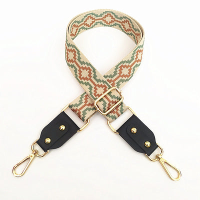 Correa Ajustable para Bolso Mensajero con Tejido Jacquard y Detalles en Cuero - Image 10