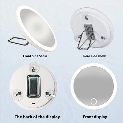 Espejo de Maquillaje Giratorio con Luz LED Recargable y Soporte - Image 12