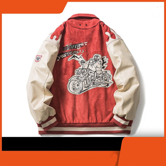 Chaqueta de Béisbol Acolchada Hombre - Mezcla de Ante y Algodón - Image 2