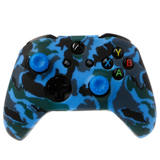 White silicone sleeve for game controller with colorful graffiti pattern, includes two rainbow thumbstick caps. - Image 23