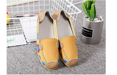 Mocasines de Cuero Genuino con Estampado Floral y Suela Flexible - Image 4