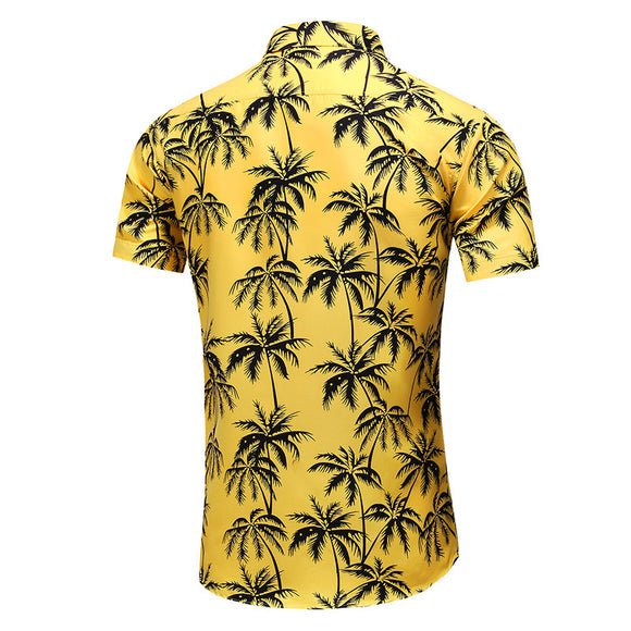 Camisa Estampada Slim Fit de Manga Corta para Hombre