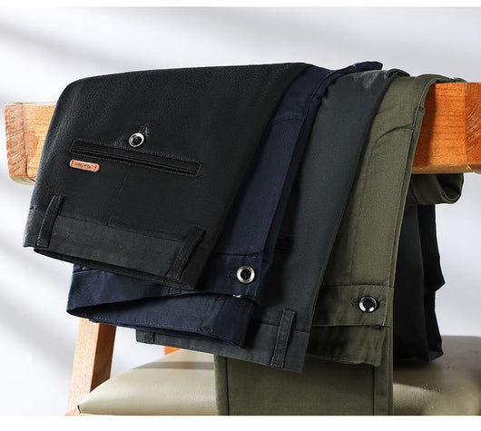 Pantalones de Vestir Hombre Corte Recto Ajuste Suelto con Elastano - Image 26