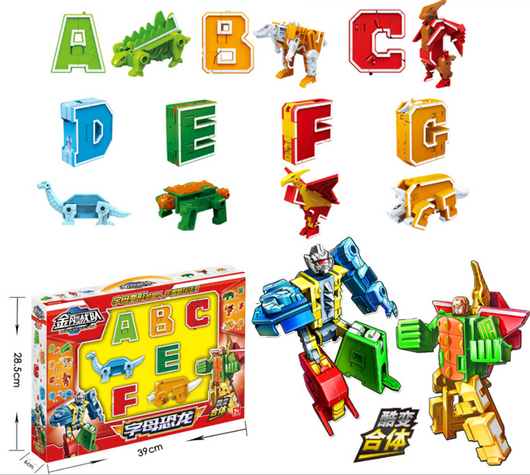 Juguete Dinosaurio Transformable del Equipo King Kong con Alfabeto en Inglés - Image 10