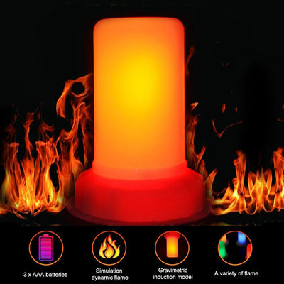 Lámpara LED con Efecto Fuego Realista