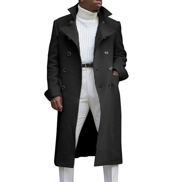 Abrigo Trench Coat Doble Botonadura para Hombre - Otoño e Invierno