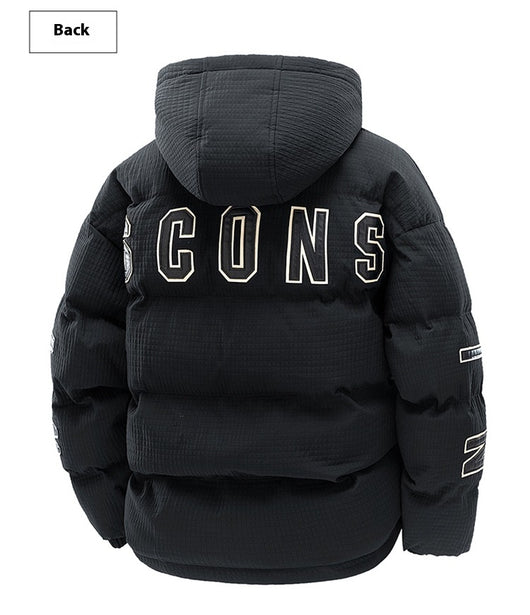 Chaqueta Acolchada de Invierno para Hombre con Capucha y Estampado Urbano - Image 10