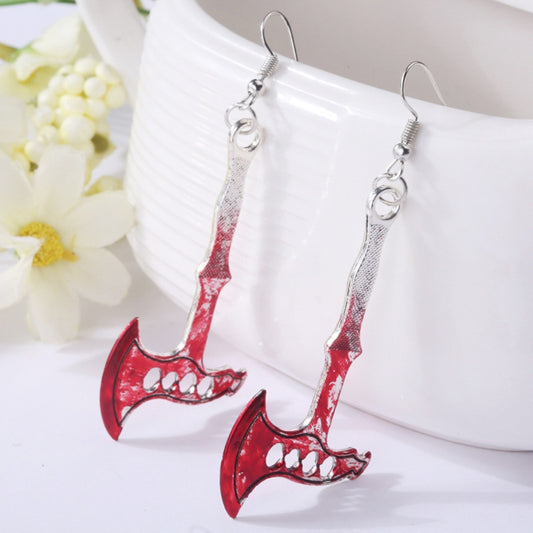 Pendientes de Terror para Halloween: Hacha y Tijeras Sangrientas