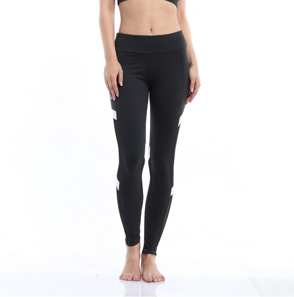 Leggings Deportivos de Cintura Alta con Malla Transpirable para Yoga