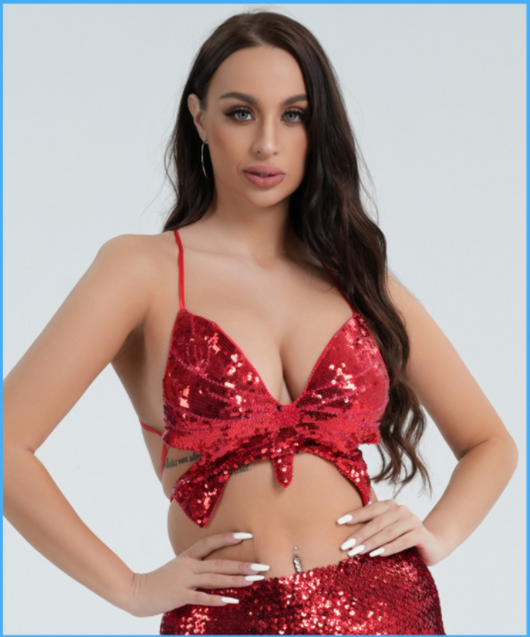 Top Sostén con Lentejuelas y Diseño de Mariposa - Image 21