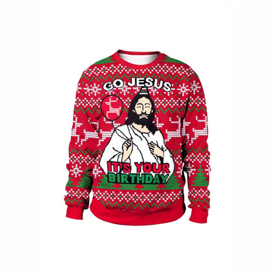 Suéter Navideño Unisex con Estampado 3D de Cuello Redondo - Image 3